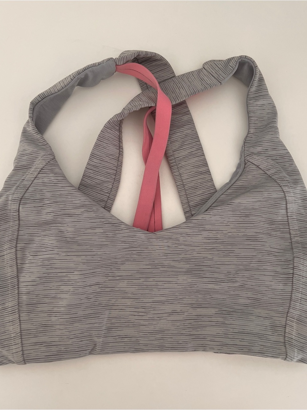 Lululemon Strappy Sports Bra - Gray with Pink Straps